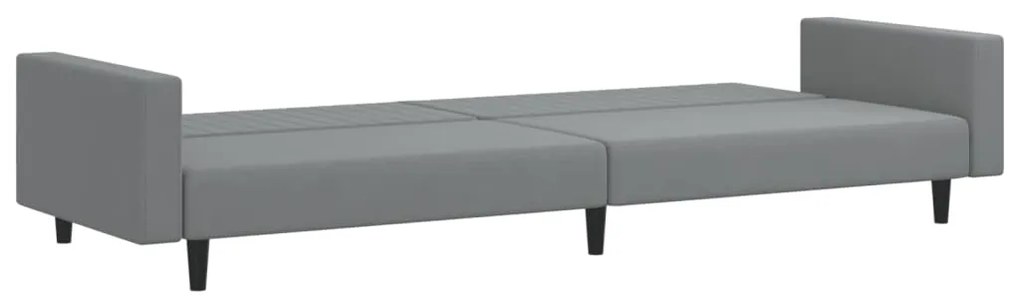 Sofá-cama de 2 lugares veludo cinzento-claro