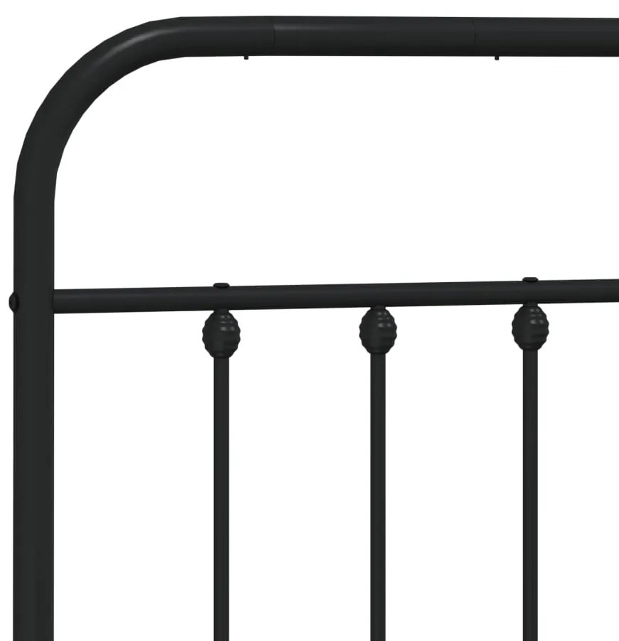 Estrutura de cama com cabeceira e pés 183x213 cm metal preto