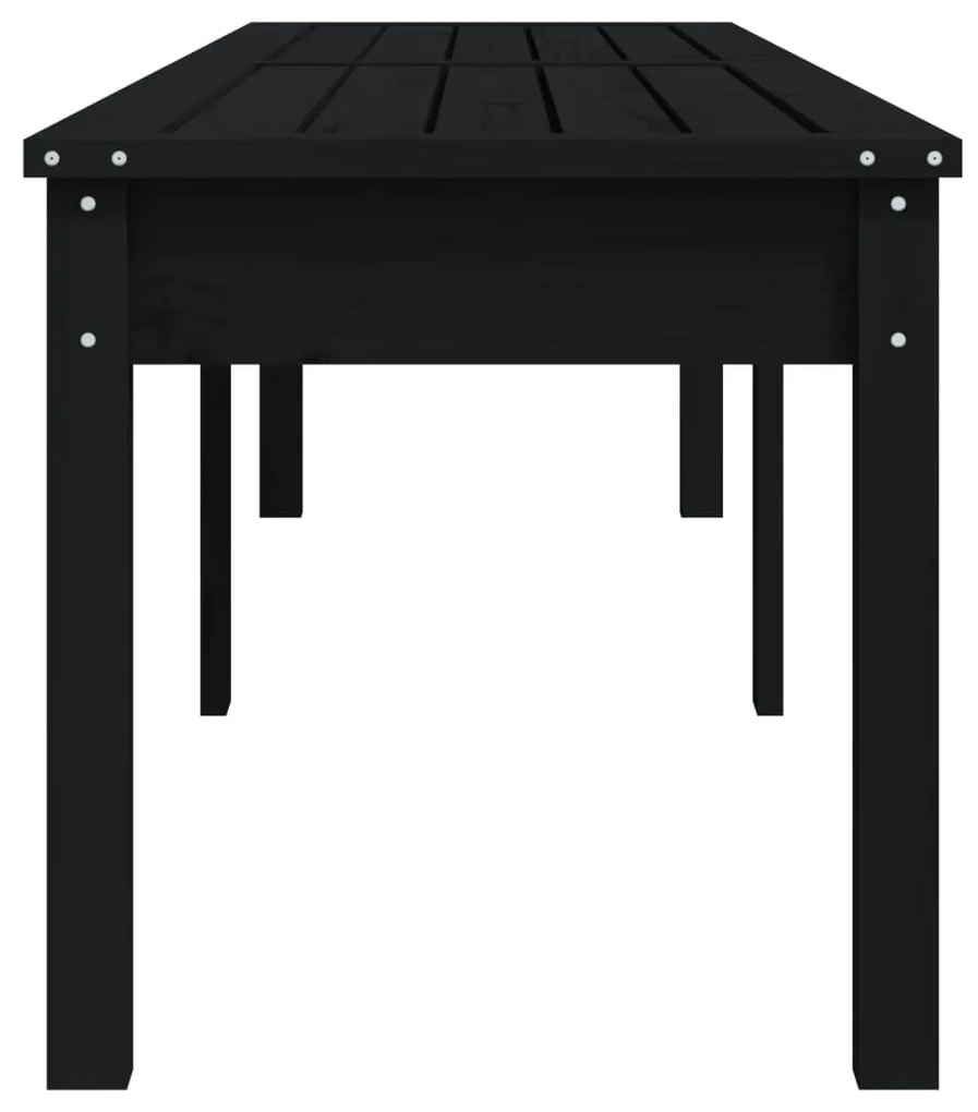 Banco de jardim com 2 lugares 203,5x44x45 cm pinho maciço preto