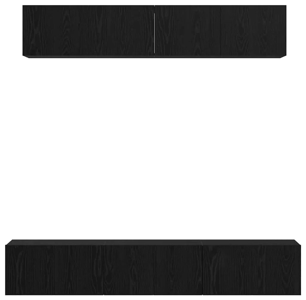 Conjunto de móvel de TV 5 pcs Carvalho Preto 80 x 30 x 30 cm