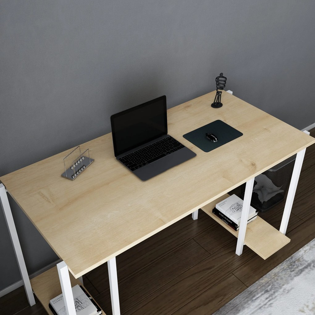 Secretária Academy – Branco Carvalho – 125,2 x 60 x 73,8 cm