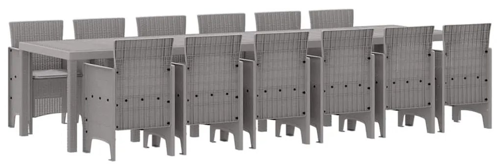 Conjunto de Jantar de Jardim 13 pcs Cinzento-claro Grande