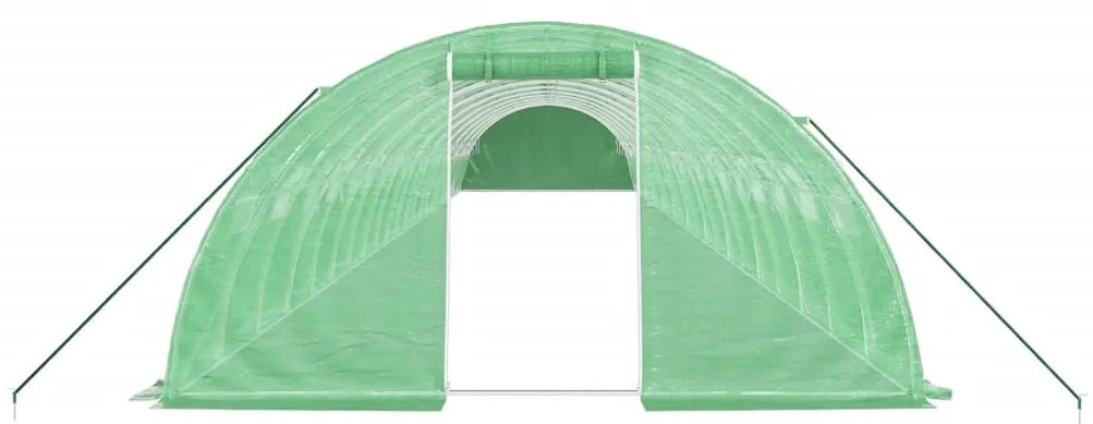Estufa com estrutura de aço 88 m² 22x4x2 m verde