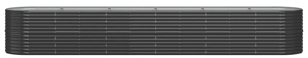 Canteiro elevado jardim 440x80x68 aço revestido a pó antracite