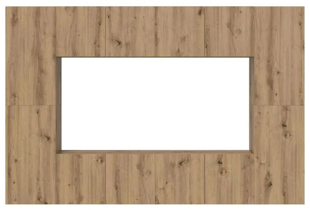 Conjunto de móvel de TV com prateleira 8 pcs carvalho artisiano