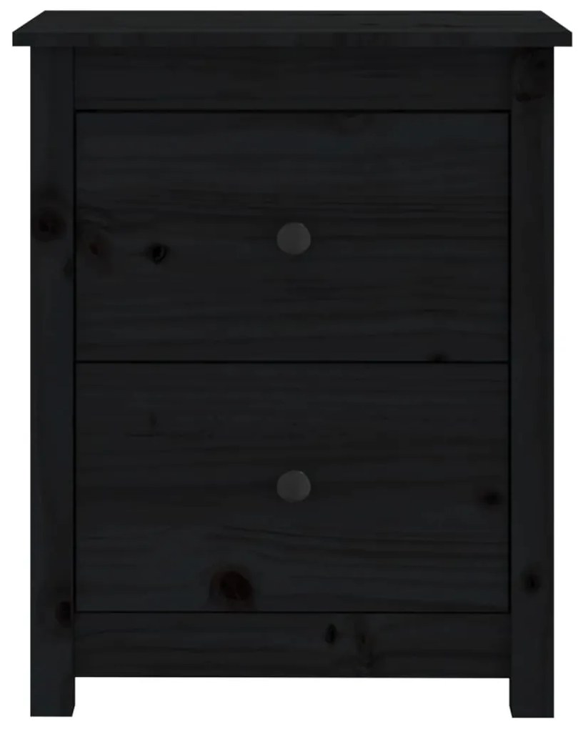 Mesas de cabeceira 2pcs 50x35x61,5 cm pinho maciço preto