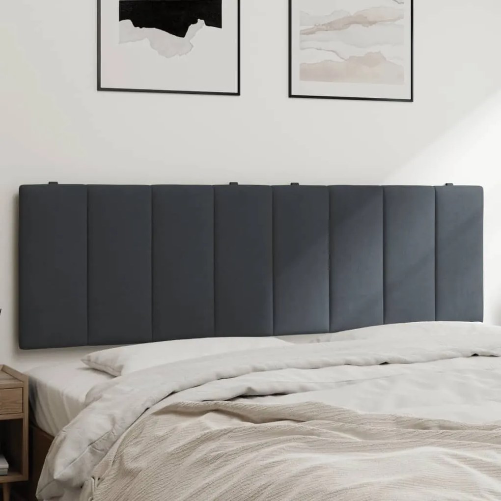Almofadão de cabeceira 160 cm veludo cinzento-escuro