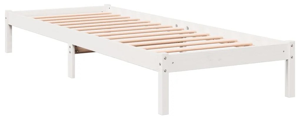 Cama extra longa sem colchão 90x220 cm pinho maciço branco