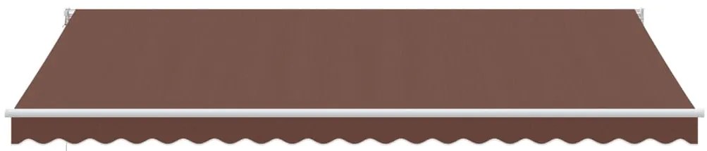 Toldo retrátil manual 500x300 cm castanho