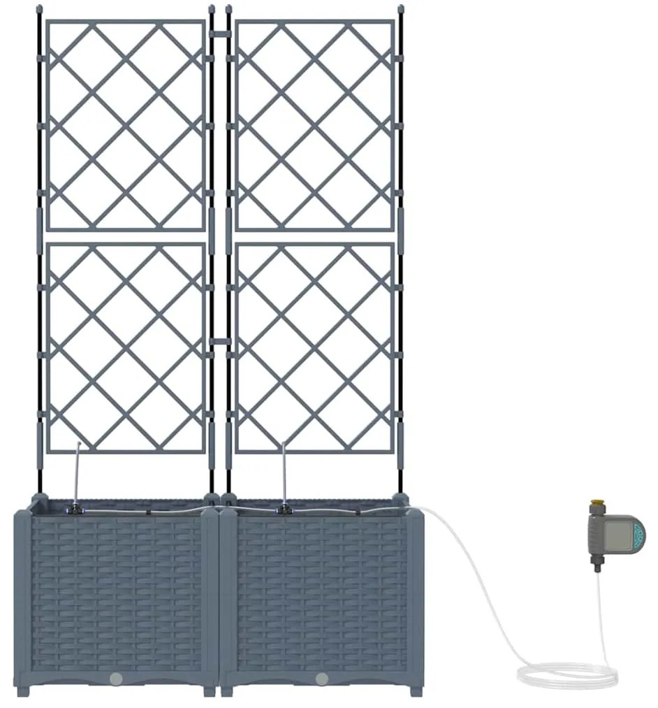 Jardineiras de Jardim 1 pc Cinzento-claro 80 x 40 x 142 cm