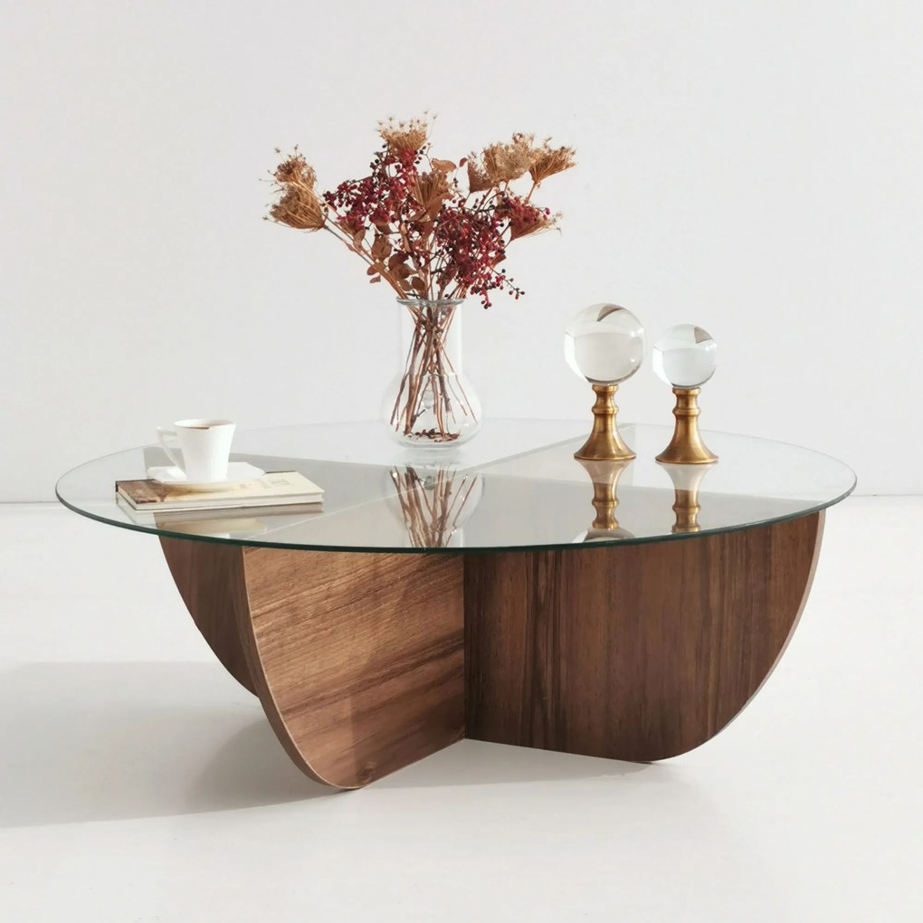 Mesa de Centro Lily – Nogueira – 90x30x90 cm
