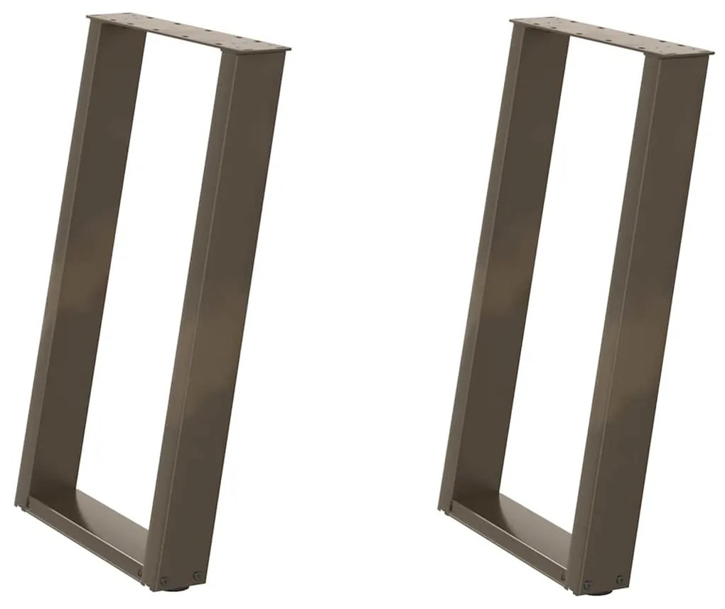 Pés para mesa de jantar em formato de U, 2 peças, aço natural, 50x(72-
