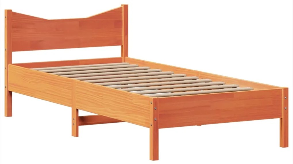 Cama sem colchão 90x190 cm madeira de pinho maciça castanho-mel