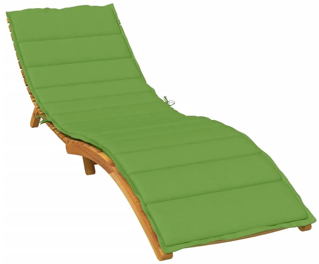 vidaXL Almofadão para espreguiçadeira 200x60x4cm mesclado tecido verde