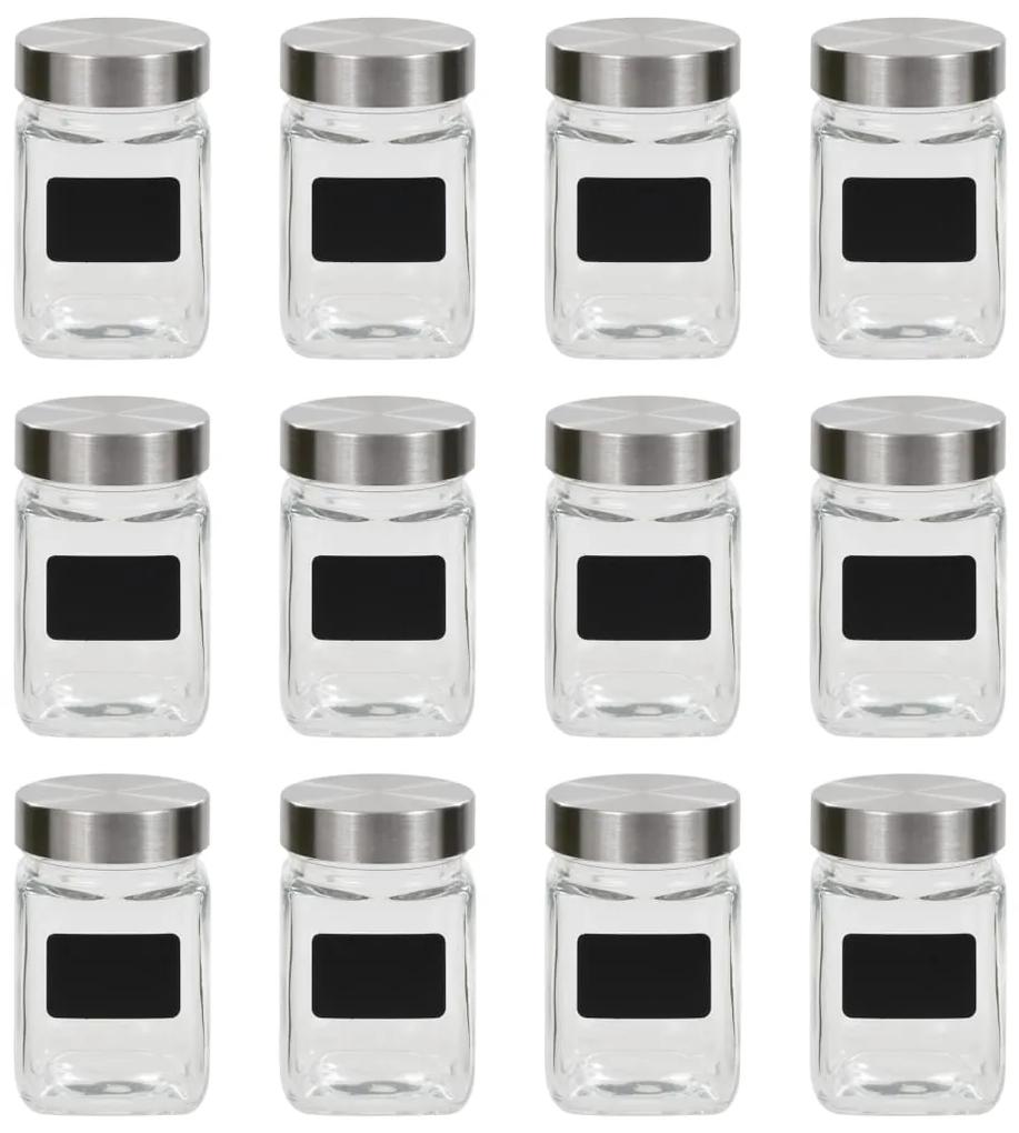 Frascos de vidro com autocolante 12 pcs 300 ml