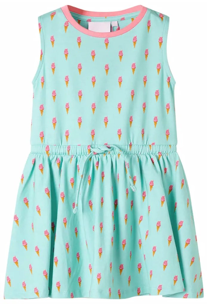 Vestido de criança com cordão menta-claro 92