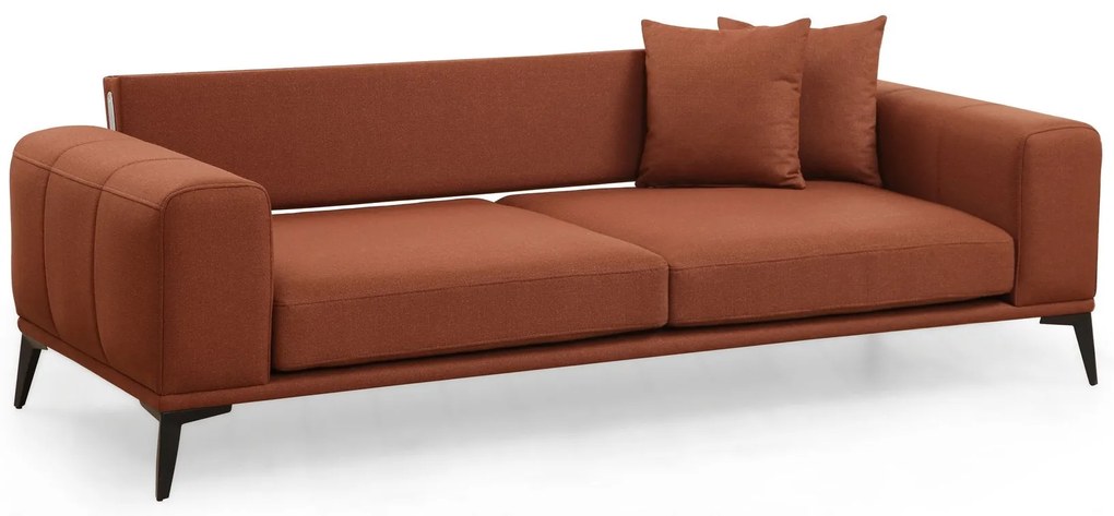 Sofá de 3 Lugares Kenzo – Vermelho Telha – 235x90x80 cm