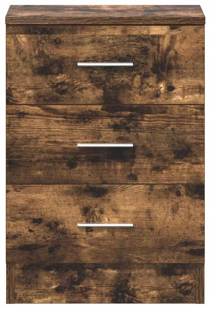 Mesa de cabeceira 2 pcs 38x35x56 cm madeira cor carvalho fumado