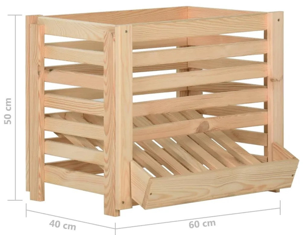 Caixa para batatas 60x40x50 cm pinho maciço