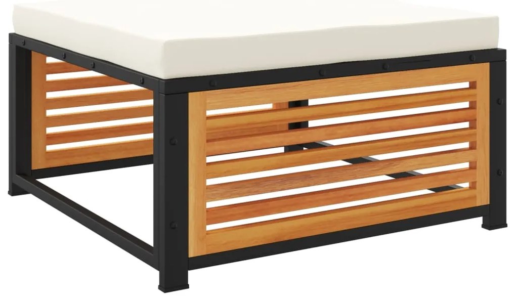 7 pcs conjunto sofás jardim c/almofadões madeira maciça acácia