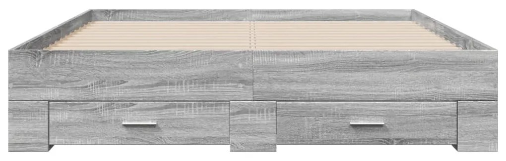Estrutura de cama c/ gavetas derivados madeira cinza sonoma