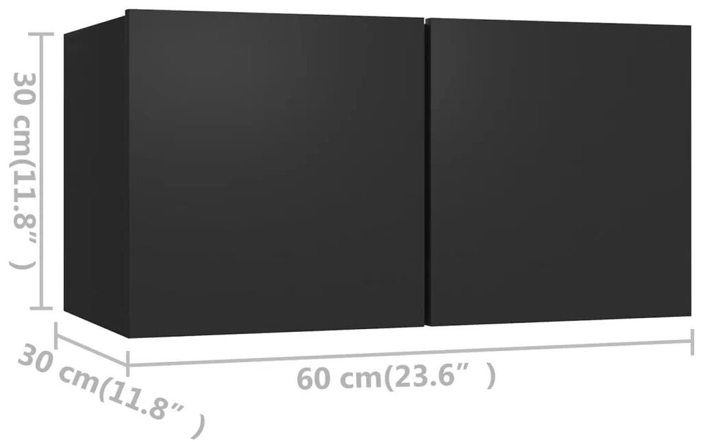 5 pcs conjunto de móveis de TV contraplacado preto