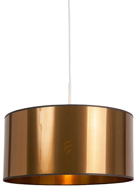 Candeeiro de suspensão design branco com abajur em cobre 50 cm - Combi 1 Industrial