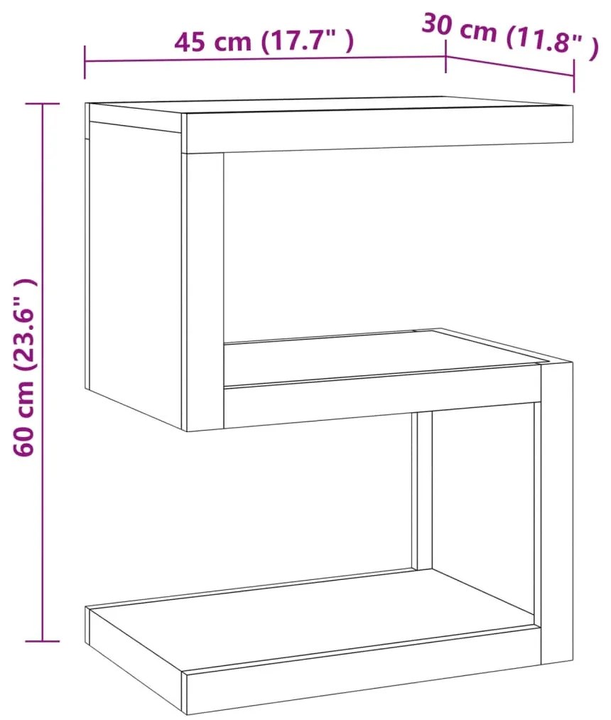 Mesa de apoio 45x30x60 cm madeira de teca maciça