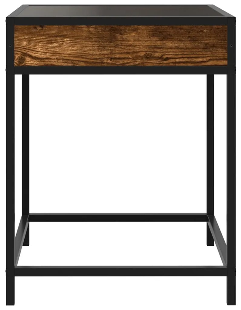 Mesa de centro luzes LED Infinity 40x40x51 cm carvalho fumado
