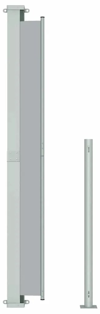 Toldo lateral retrátil para pátio 180x500 cm cinzento