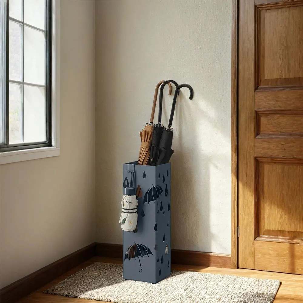 Suporte para guarda-chuvas 15,5 x 15,5 x 49 cm cinzento