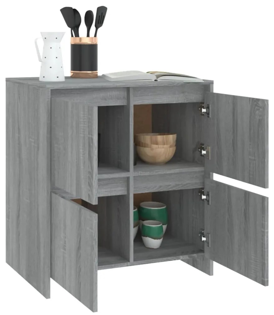 Aparadores 2 pcs 70x41x75 cm derivados de madeira cinza sonoma