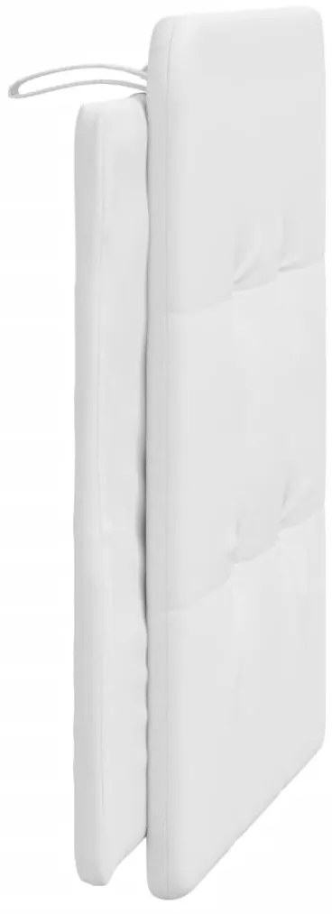 Almofadão de cabeceira 80 cm couro artificial branco