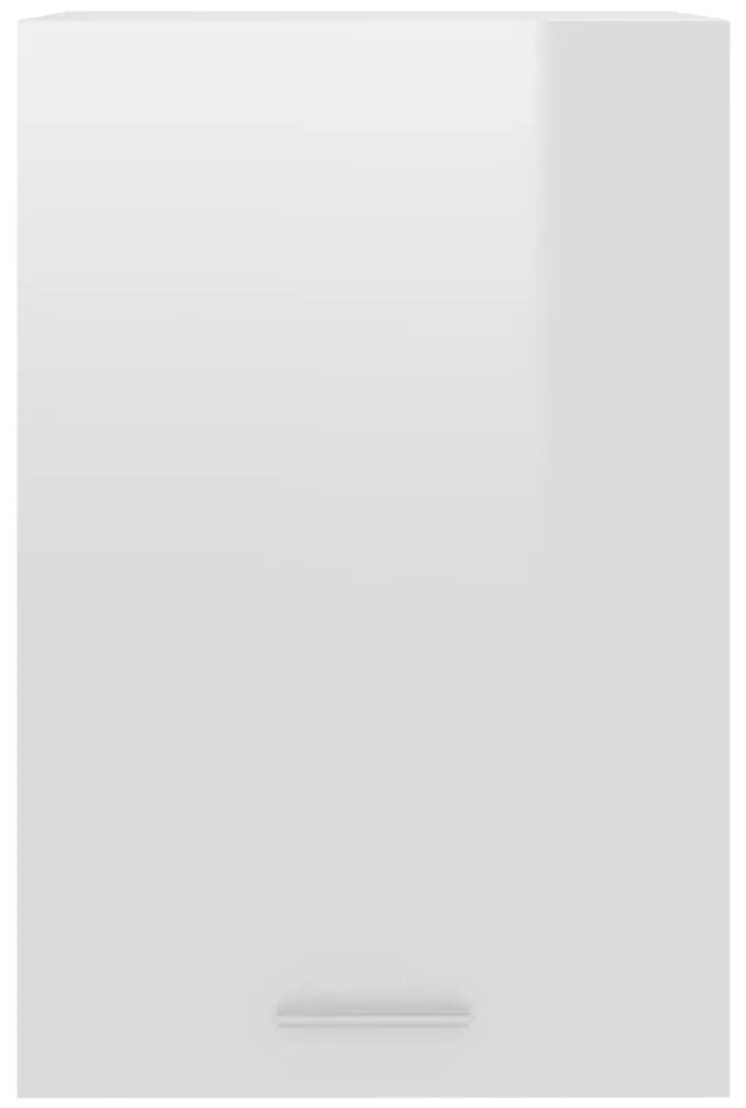 Armário de parede 39,5x31x60 cm contraplacado branco brilhante