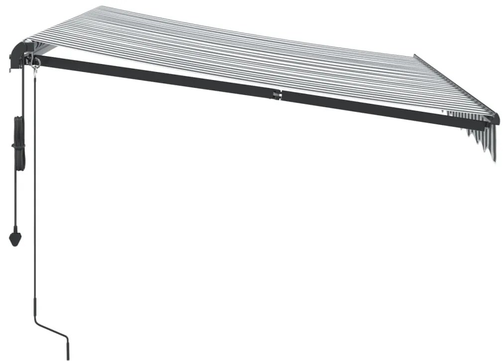 Toldo retrátil automático com LEDs 300x250 cm antracite/branco