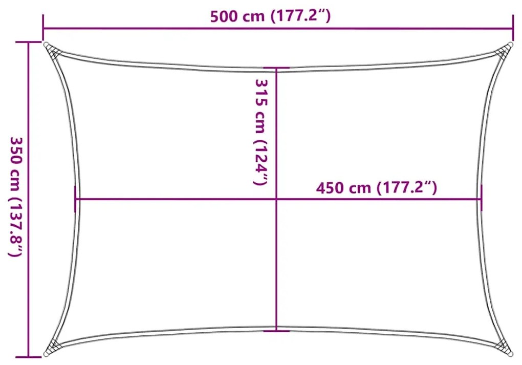 Para-sol estilo vela 160 g/m² 3,5x5 m PEAD cinza-acastanhado