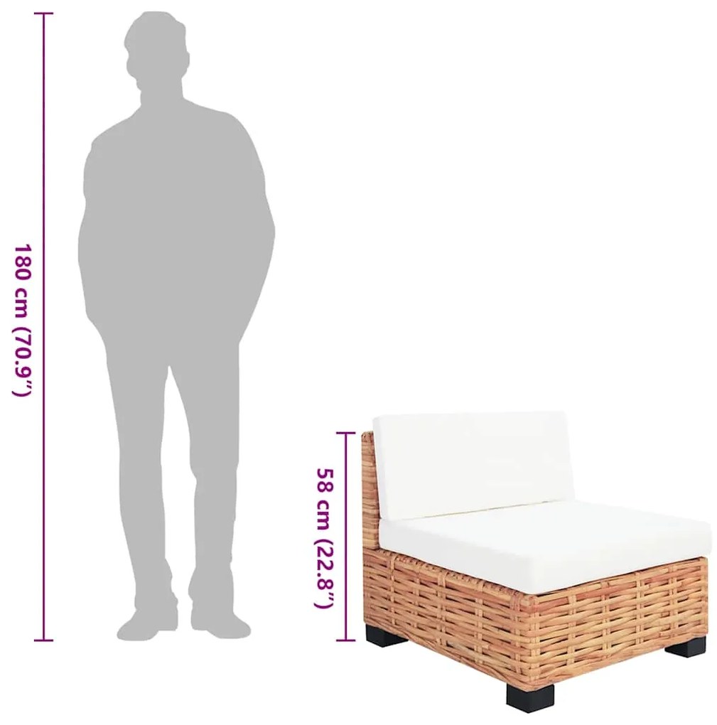 Conjunto de sofás 27 pcs vime genuíno