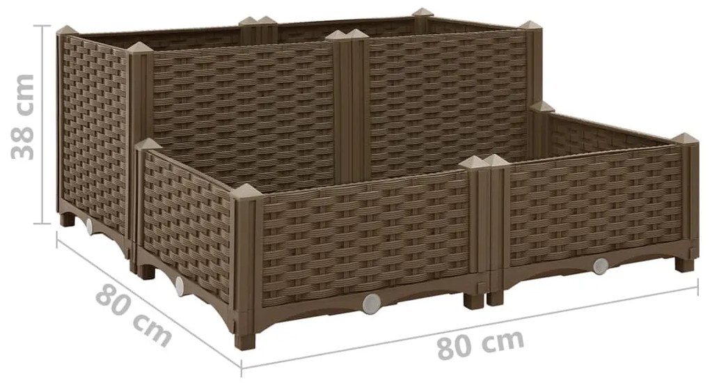 Canteiro elevado 80x80x38 cm polipropileno