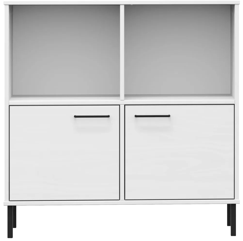 Estante c/ pernas metal 90x35x90,5cm madeira maciça OSLO branco