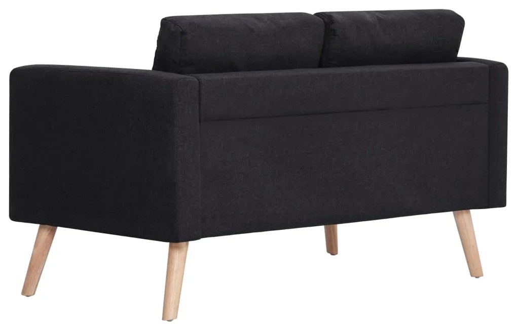 2 pcs conjunto de sofás tecido preto
