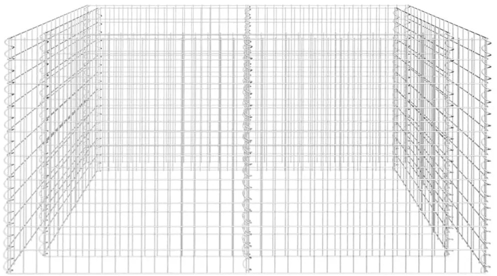 Canteiro elevado/cesto gabião 180x90x100 cm aço prateado