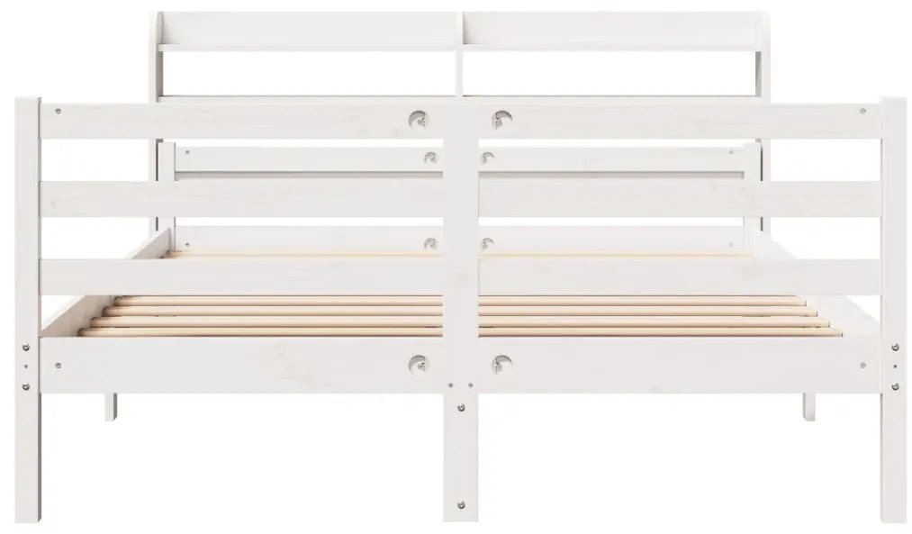 Estrutura de cama c/ cabeceira sem colchão 140x200 cm branco