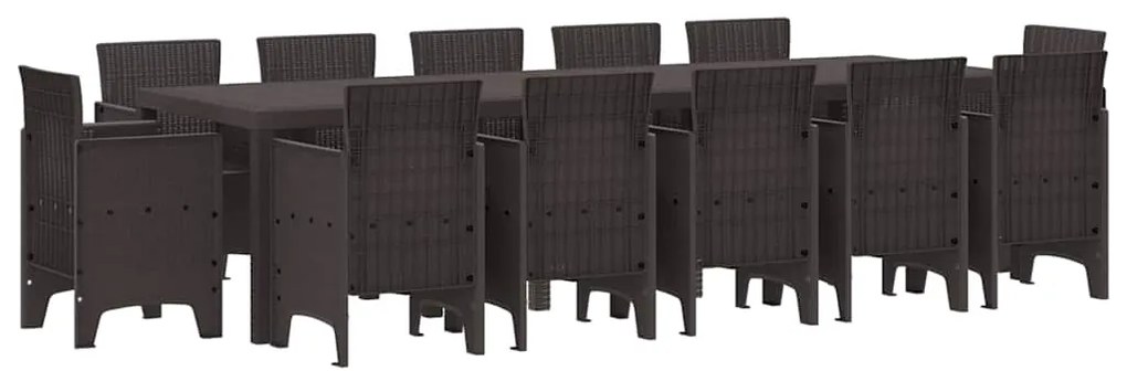 Conjunto de Jantar para Jardim 13 pcs Castanho
