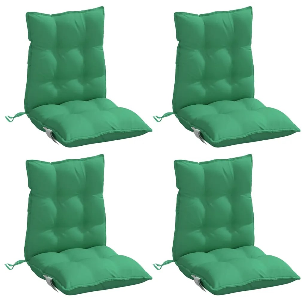 Almofadões cadeira encosto baixo 4 pcs tecido oxford verde