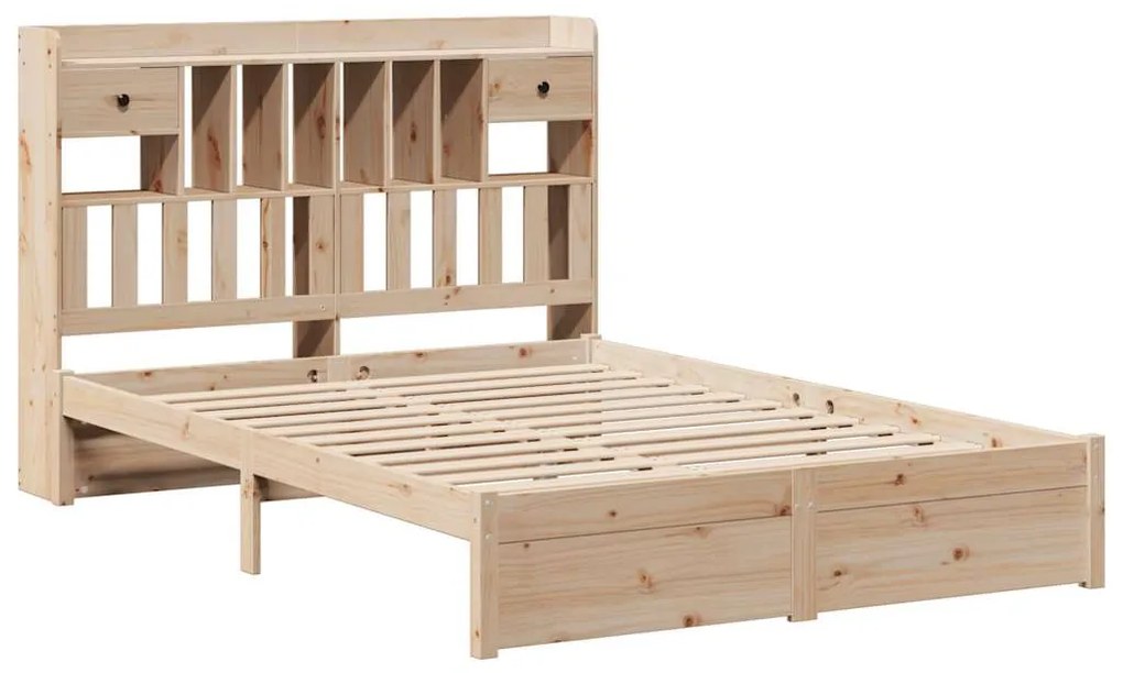 Cama com estante sem colchão 150x200 cm pinho maciço