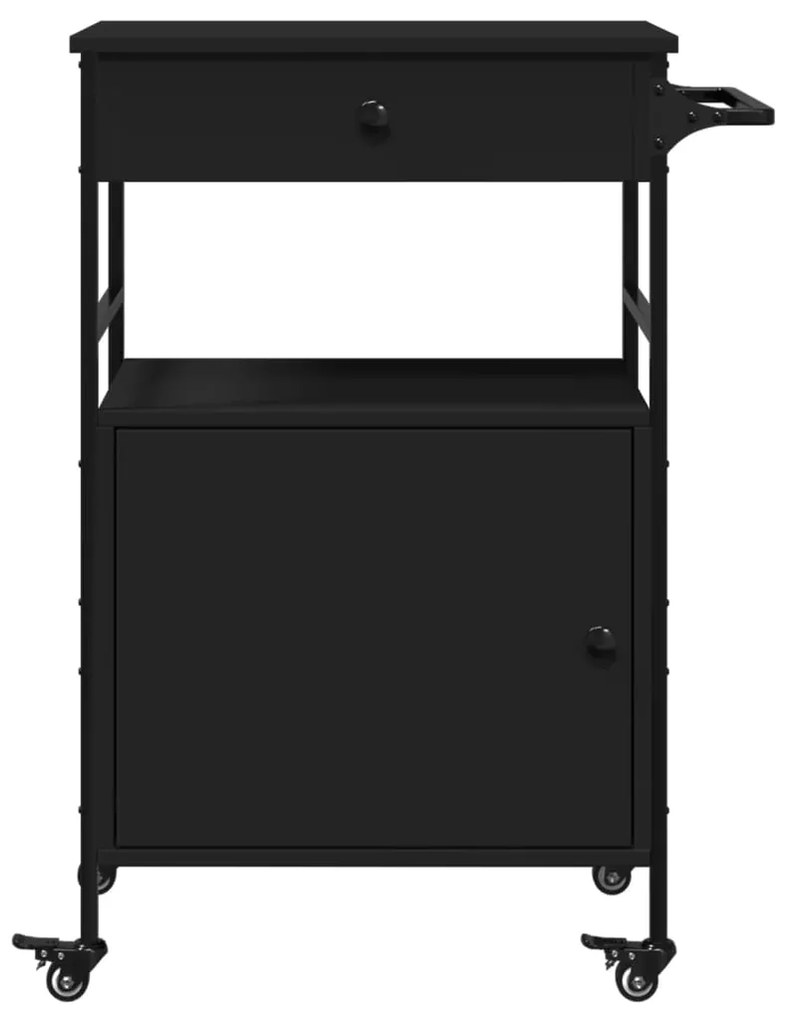 Carrinho de cozinha 56x43x89,5 cm derivados de madeira preto