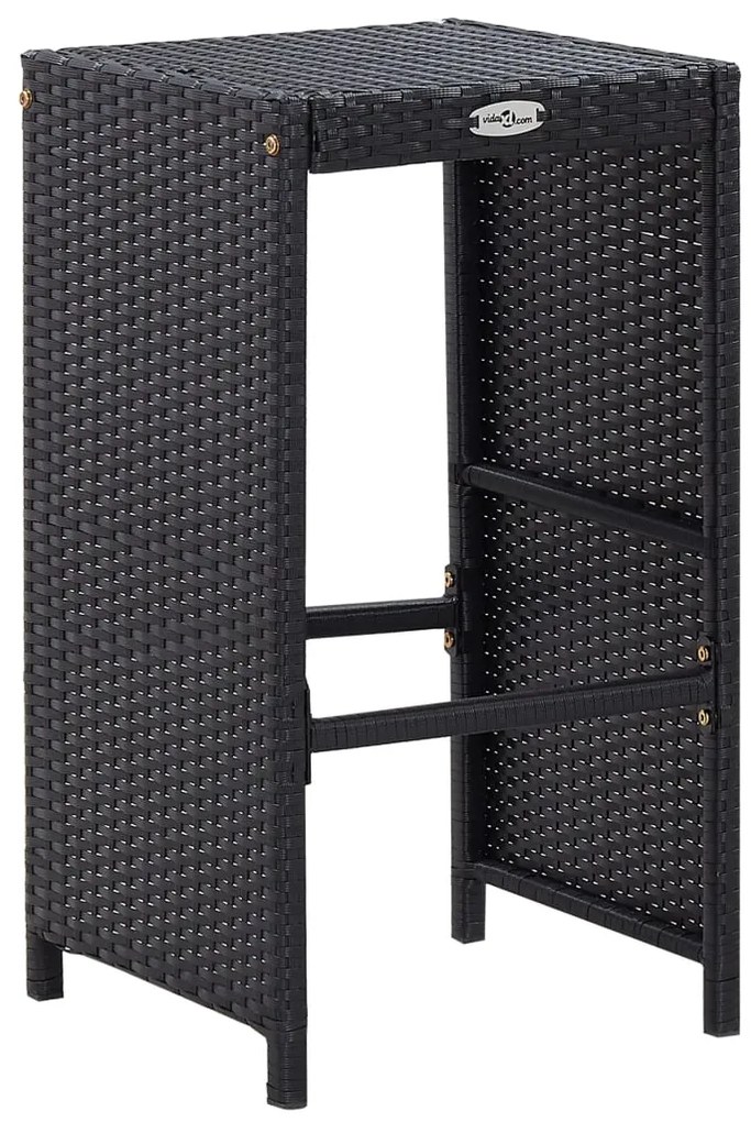 Conjunto de bar para exterior 9 pcs vime PE preto
