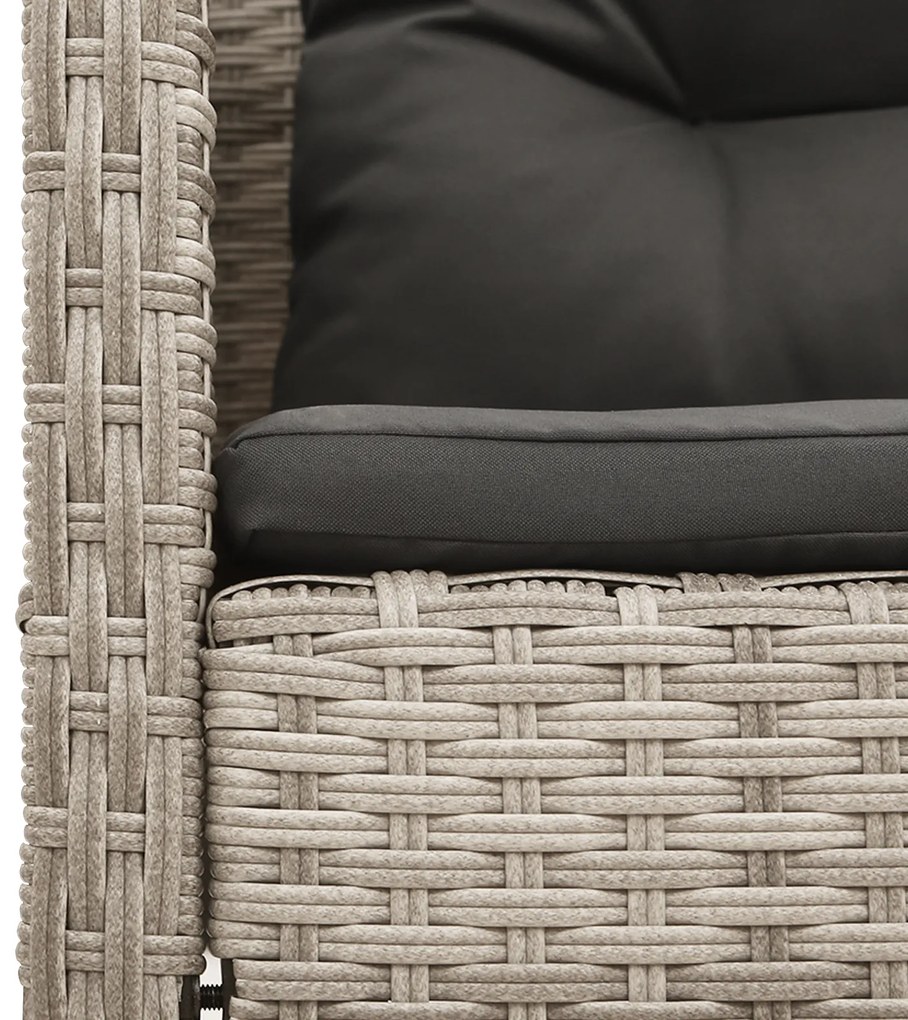 Conjunto de Sofás para Exterior Cinza claro e cinza escuro
