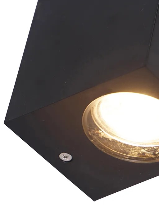 LED Candeeiro de parede inteligente preto em plástico com 2 GU10 Wi-Fi - Baleno Moderno
