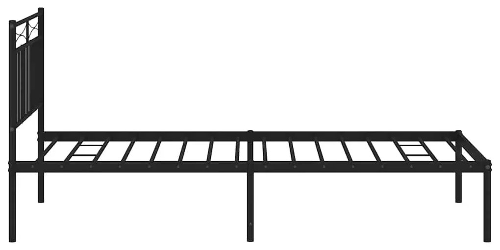 Estrutura de cama com cabeceira 100x200 cm metal preto